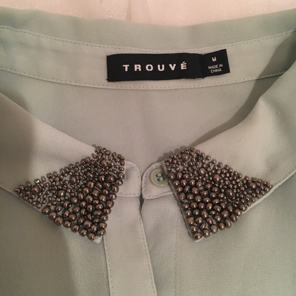 COPY - Trouve Shear Button Down w/Metallic Beading - Picture 6 of 7